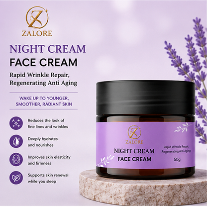 ZALORE™ Overnight Renewal Night Cream | Deep Hydration & Skin Nourishment | 50g