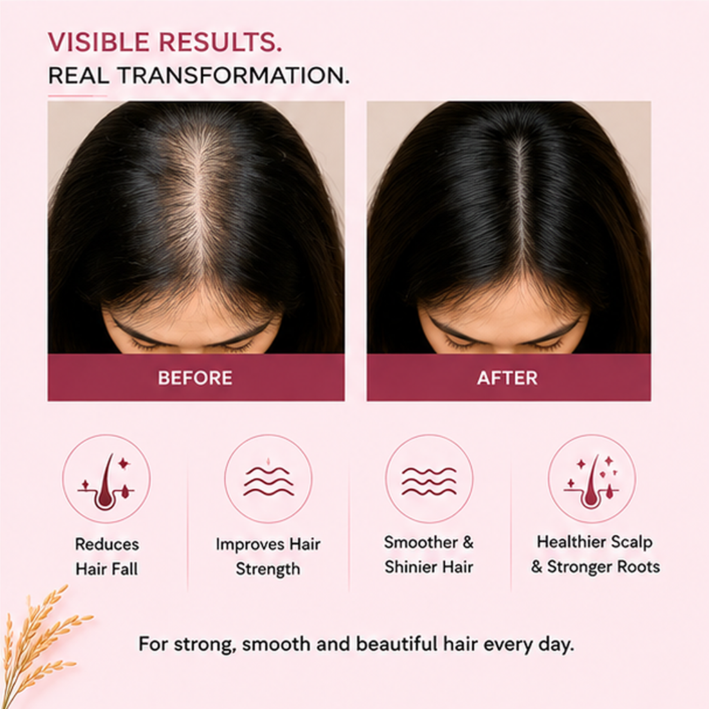 ZALORE Rice Water Shampoo for Hair Strength & Smoothness, Nourishing Shampoo Helps Reduce Frizz, Improve Manageability & Support Healthy Looking Hair, 200ml