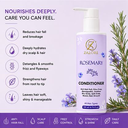 ZALORE™ Rosemary Nourishing Hair Conditioner | Smooth, Strengthen & Revitalize Hair | 200ml