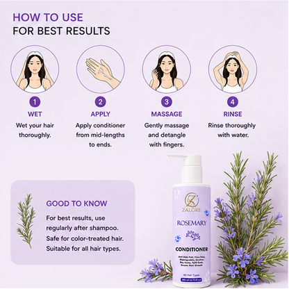 ZALORE™ Rosemary Nourishing Hair Conditioner | Smooth, Strengthen & Revitalize Hair | 200ml