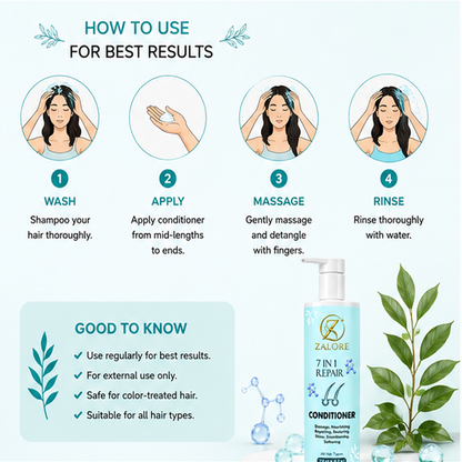 ZALORE™ 7-in-1 Hair Repair Conditioner | Nourish, Smooth & Strengthen Hair | 200ml