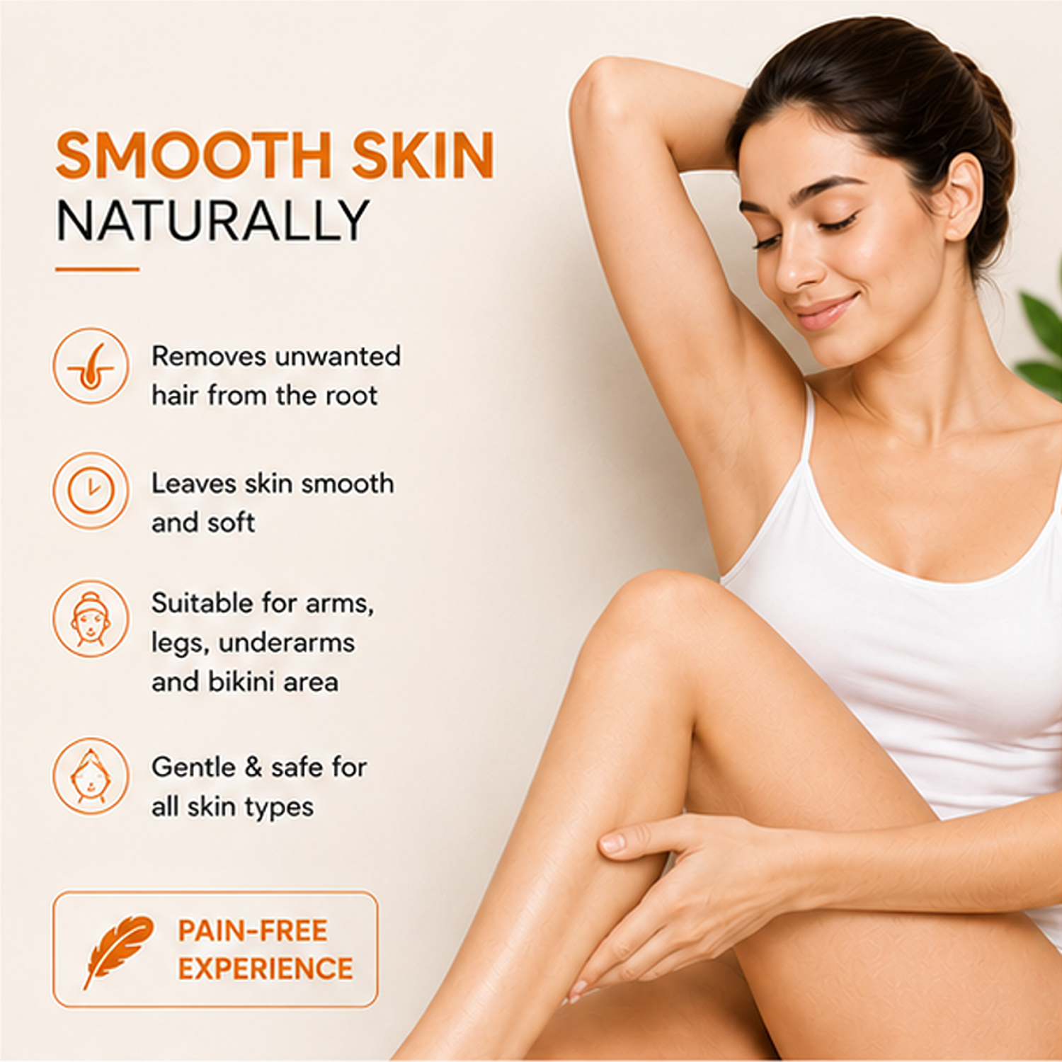ZALORE Sandalwood Hair Removal Powder for Women & Men, Herbal Wax Powder for Smooth Skin, Natural Hair Removal Powder for All Skin Types, 100g