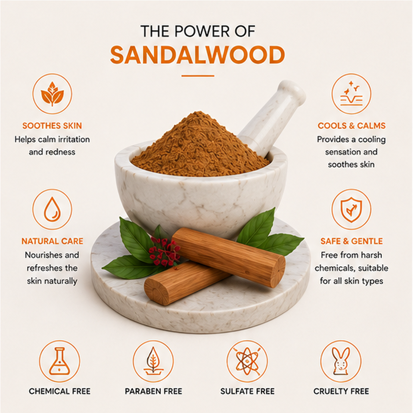 zalore™ sandalwood herbal hair removal powder | smooth & silky skin care | 100g