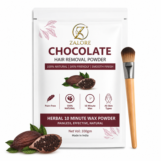 ZALORE™ Chocolate Herbal Hair Removal Powder | Smooth & Silky Skin Care | 100g