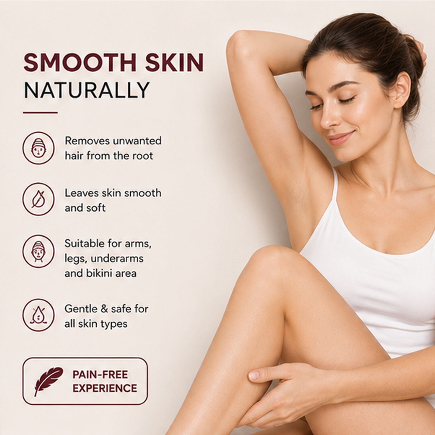 zalore™ chocolate herbal hair removal powder | smooth & silky skin care | 100g