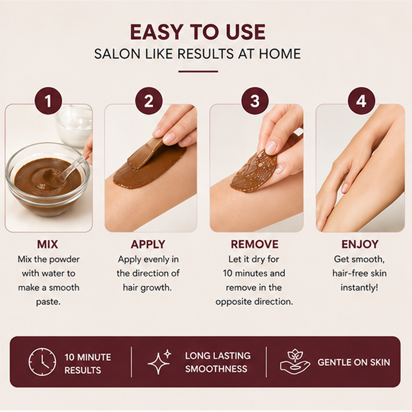 zalore™ chocolate herbal hair removal powder | smooth & silky skin care | 100g