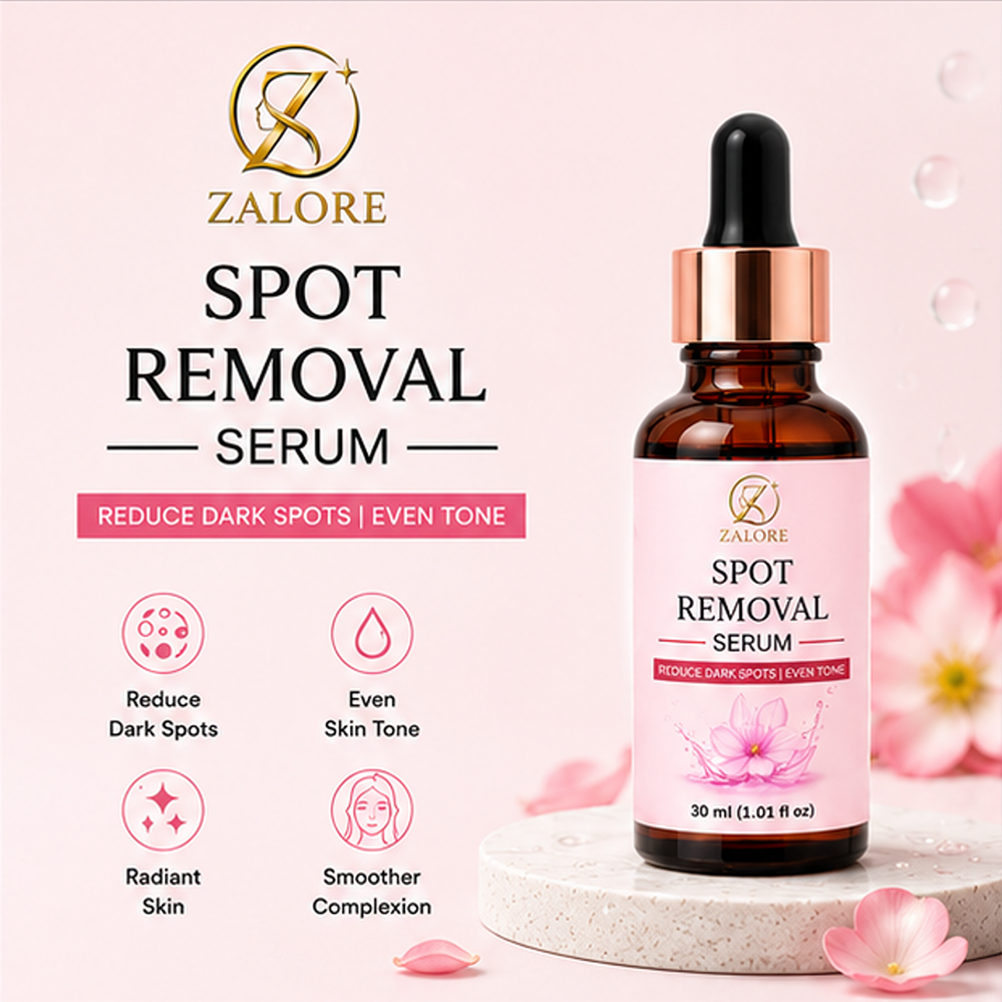 zalore™ spot correcting face serum | clear skin & radiant glow care | 30ml