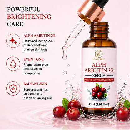 ZALORE™ Alpha Arbutin 2% Brightening Serum | Even Tone & Radiant Glow | 30ml