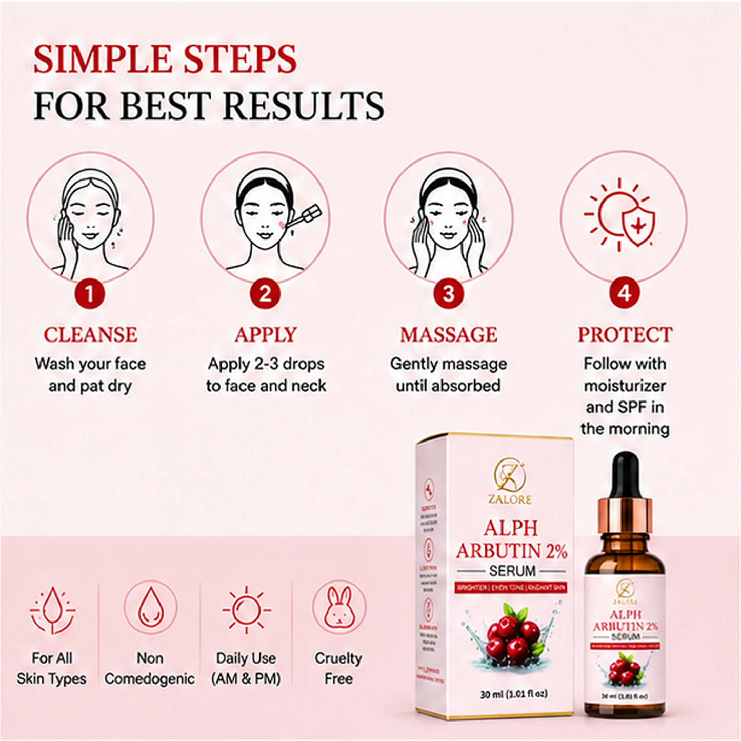 zalore™ alpha arbutin 2% brightening serum | even tone & radiant glow | 30ml