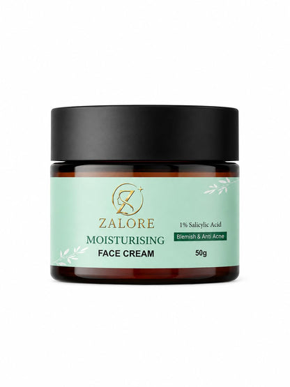 ZALORE™ Salicylic Acid Moisturizing Face Cream | Acne Care & Oil-Balance Hydration | 50g