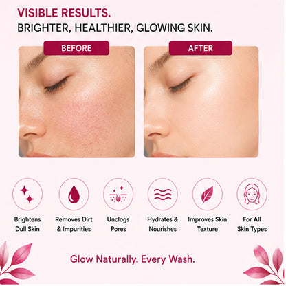 ZALORE™ Brightening Face Cleanser with Silicone Brush | Hydrating & Deep Cleansing Face Wash | 100ml