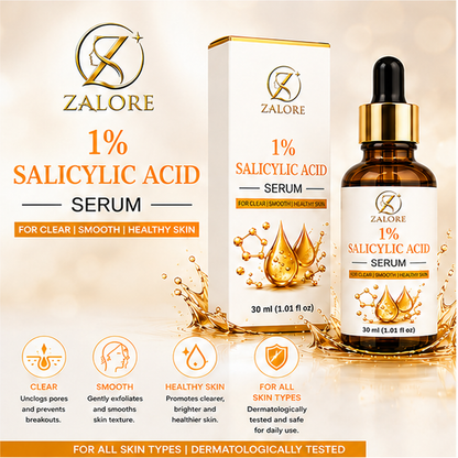 ZALORE™ 1% Salicylic Acid Clarifying Serum | Acne Control & Pore Refining Care | 30ml