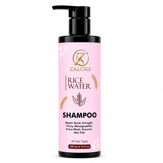 ZALORE™ Rice Water Nourishing Shampoo | Hair Strength & Smoothness Care | 200ml