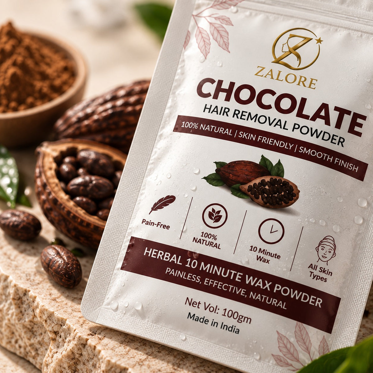 chocolate wax hair removal powder | 100g