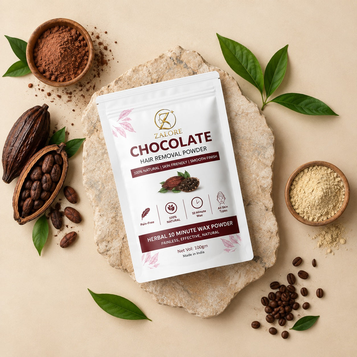 chocolate wax hair removal powder | 100g