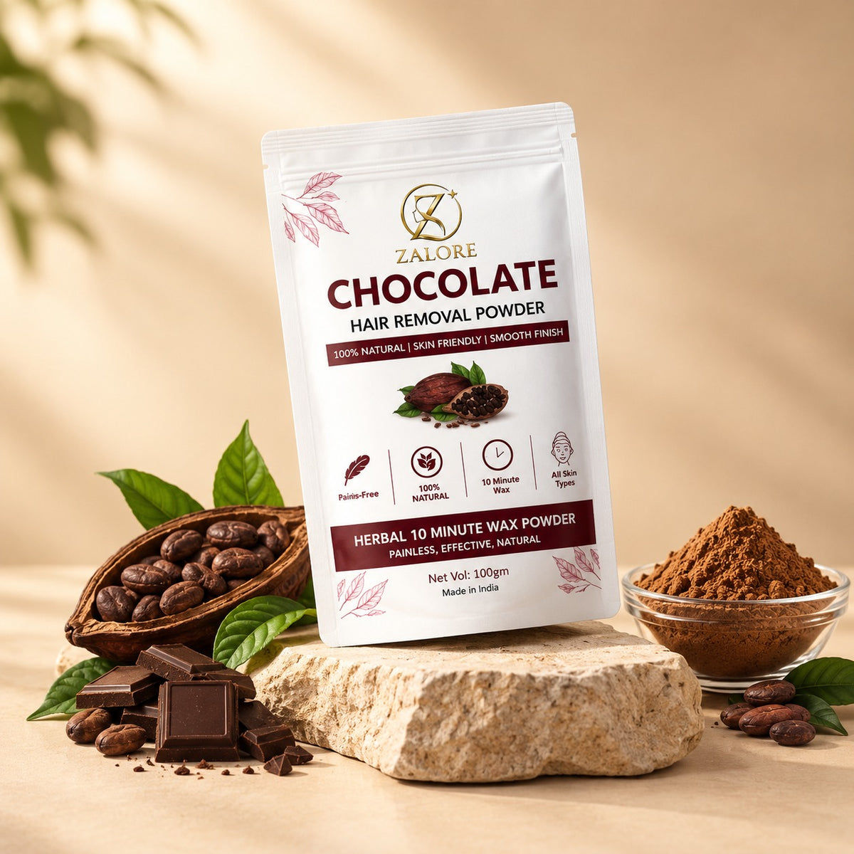 chocolate wax hair removal powder | 100g
