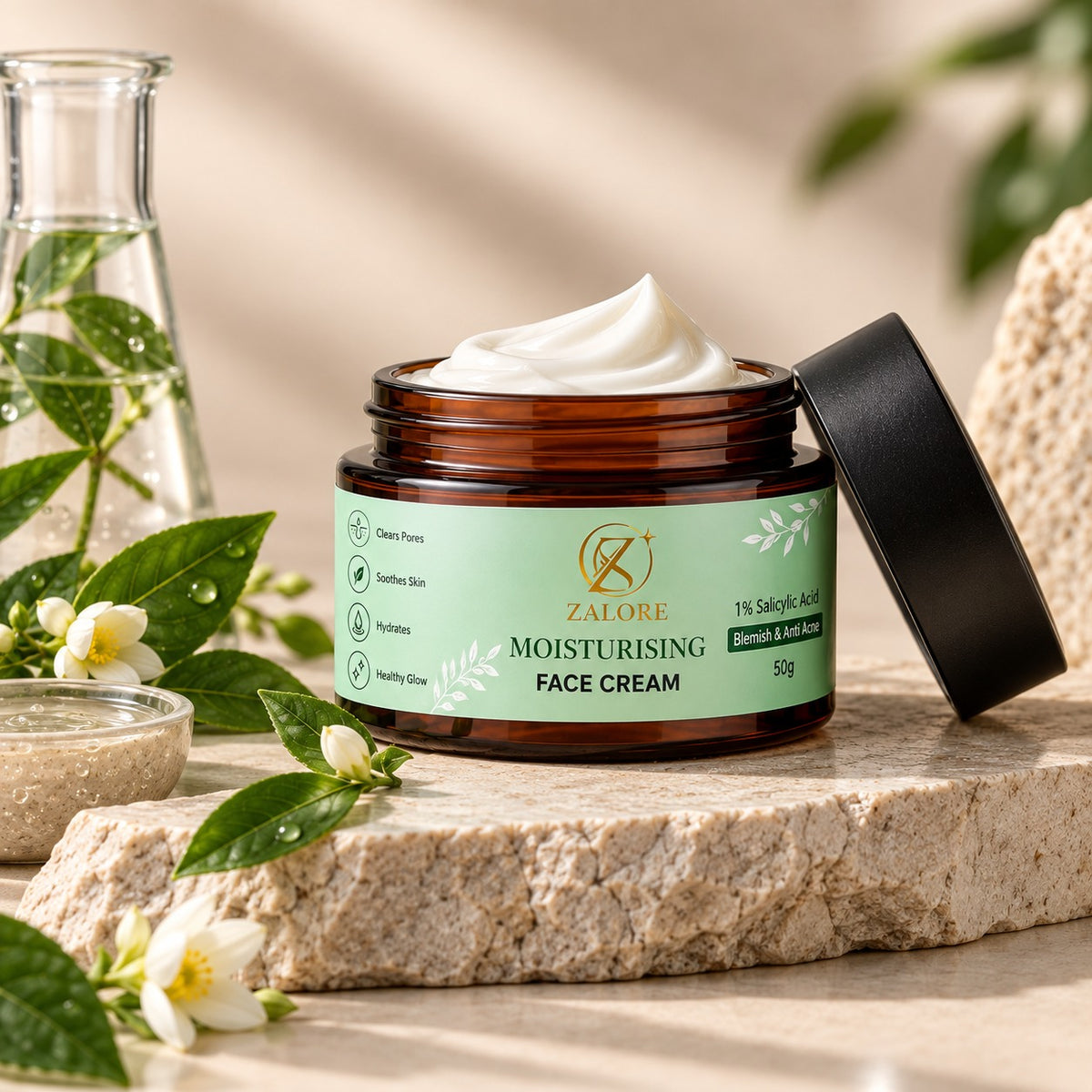 salicylic acid moisturizing face cream | acne care & oil-balance hydration | 50g