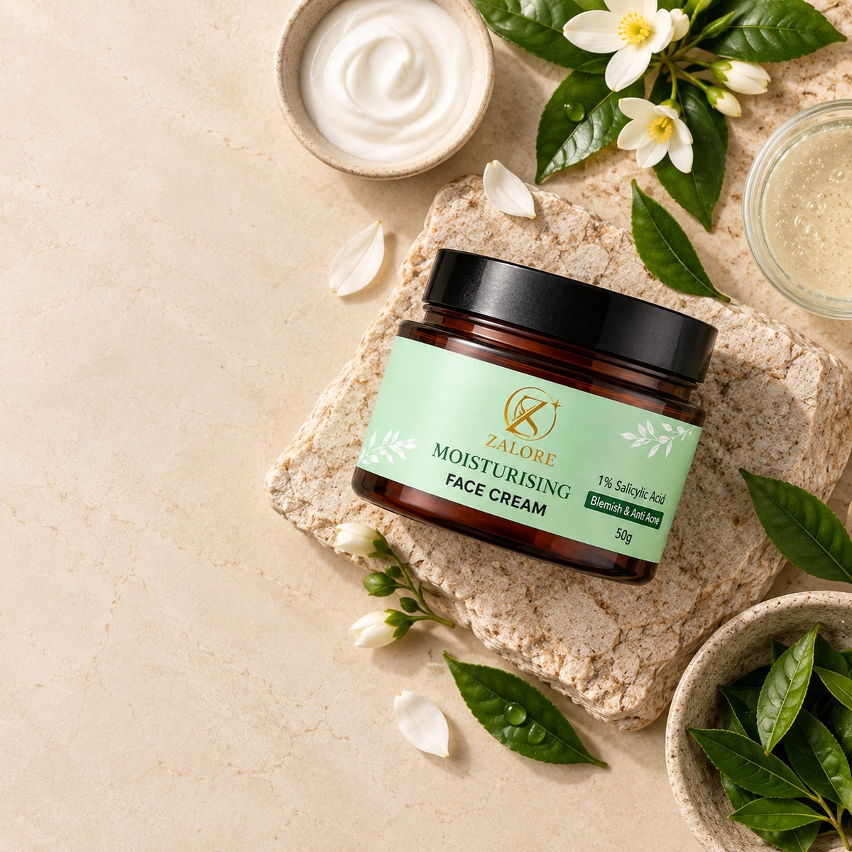 salicylic acid moisturizing face cream | acne care & oil-balance hydration | 50g