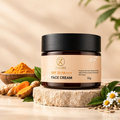 SPF 30 PA+++ Face Cream – Lightweight UV Protection & Hydration, Non-Greasy, All Skin Types, 50g
