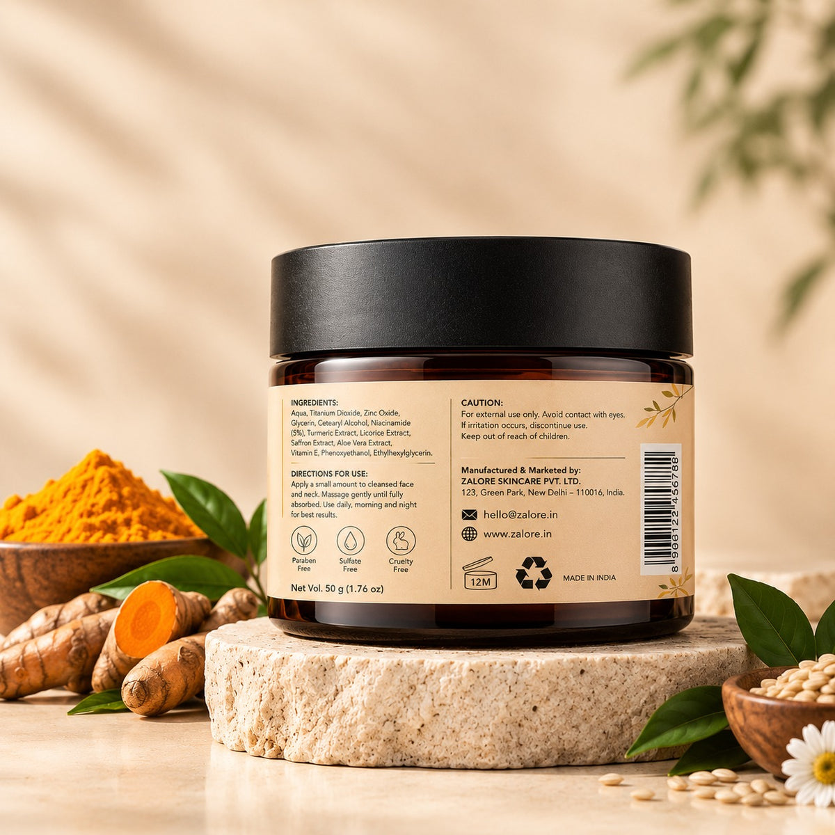 spf 30 pa+++ face cream – lightweight uv protection & hydration, non-greasy, all skin types, 50g