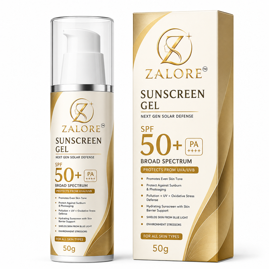 ZALORE™ Sunscreen Gel SPF 50+ PA++++ | Ultra-Light Broad Spectrum Sun Protection | 50g