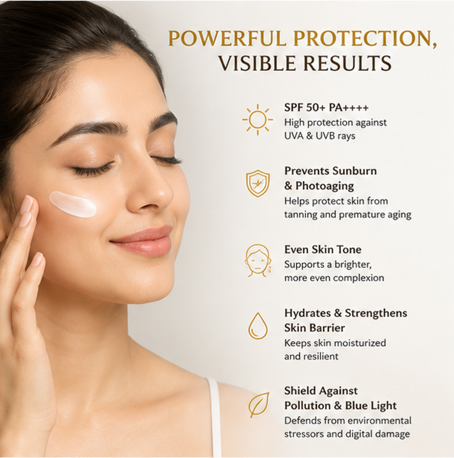 zalore™ sunscreen gel spf 50+ pa++++ | ultra-light broad spectrum sun protection | 50g